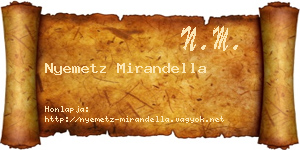 Nyemetz Mirandella névjegykártya